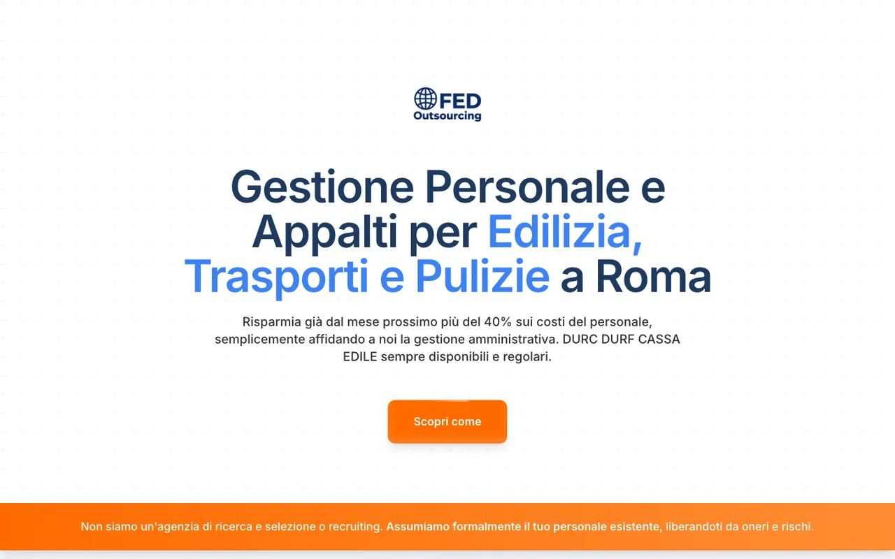 Home page di FED Outsourcing