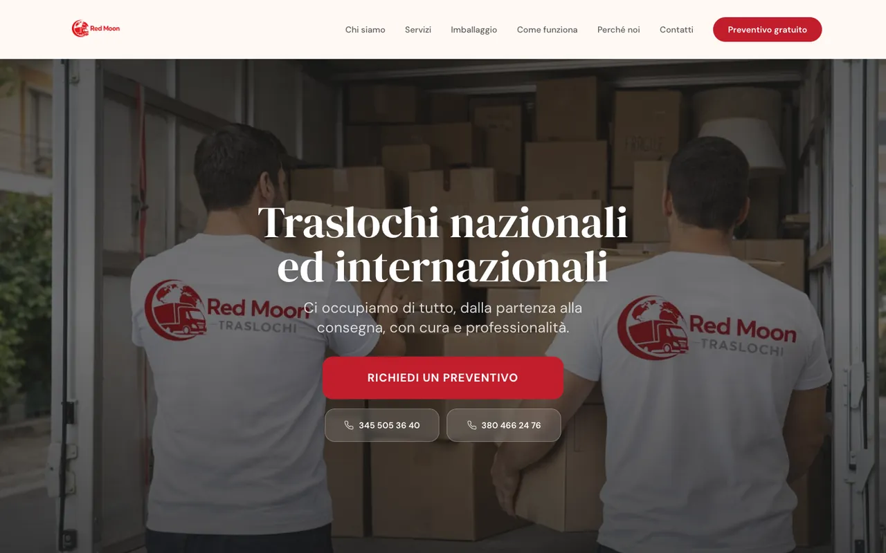 Home page di Red Moon Traslochi