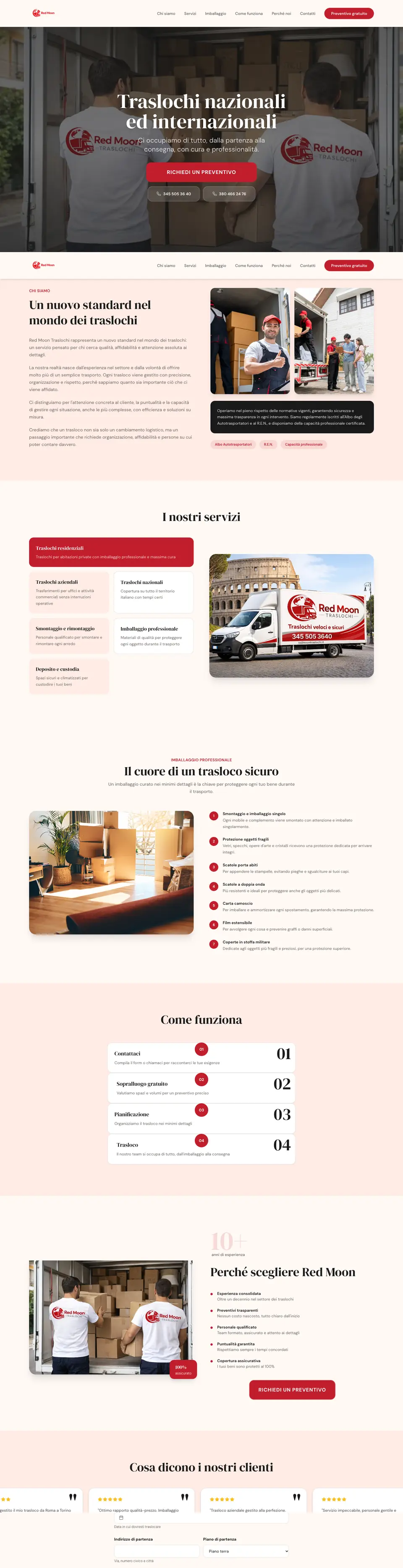 Pagina completa di Red Moon Traslochi