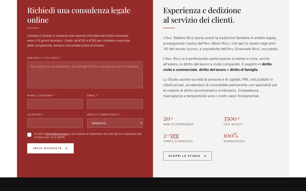 Studio Legale Ricci, schermata 2 (computer)