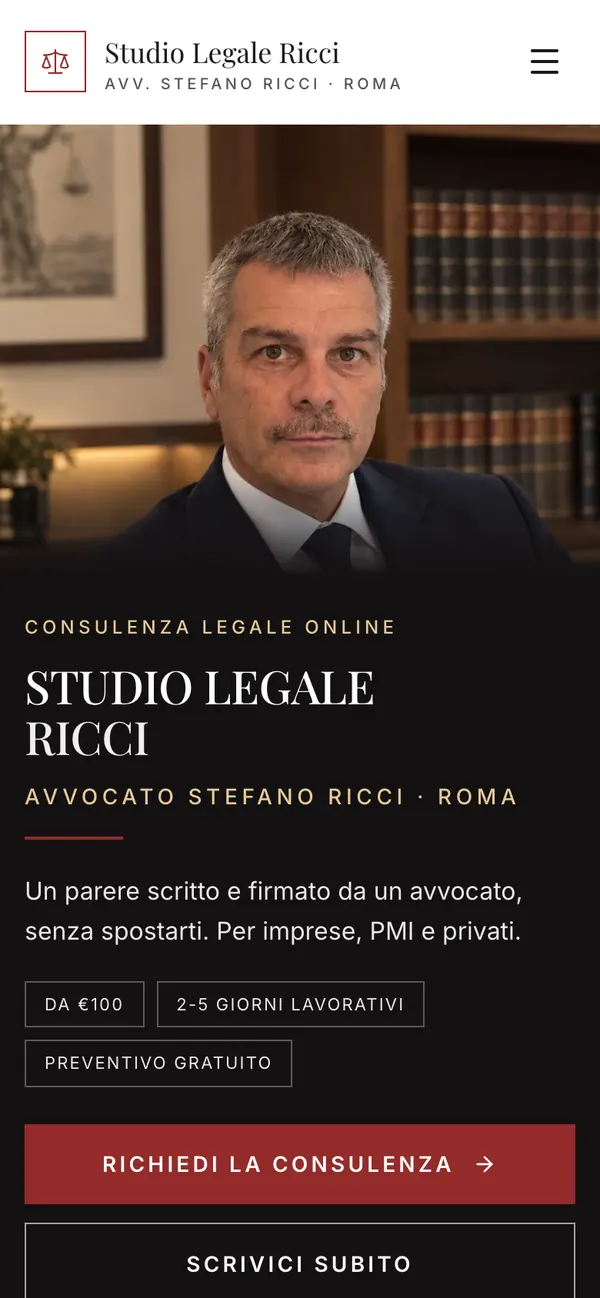 Studio Legale Ricci, schermata 1 (telefono)