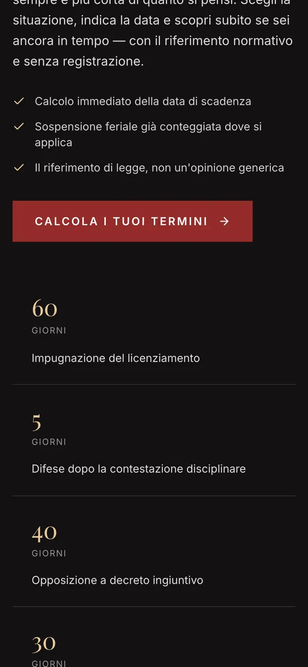 Studio Legale Ricci, schermata 5 (telefono)