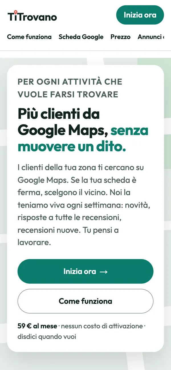 TiTrovano, schermata 1 (telefono)