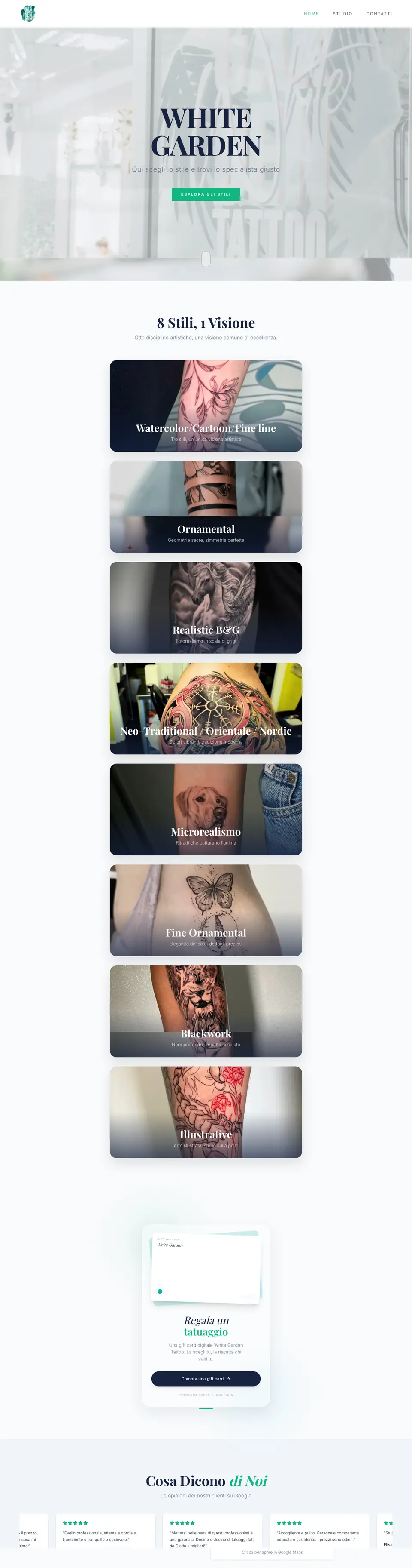 Pagina completa di White Garden Tattoo